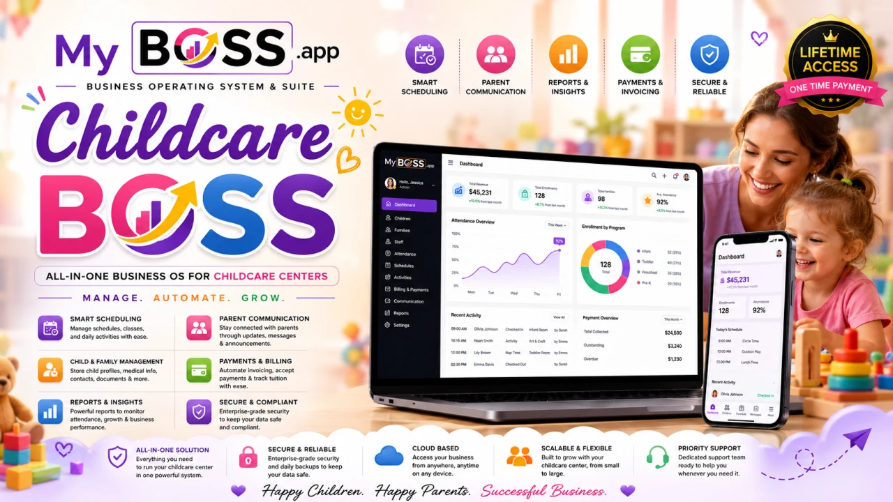 Childcare Management Software | Childcare BOSS Childcare management software dashboard by Childcare BOSS